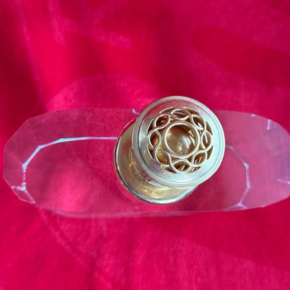 Rare Krystalique Large Fragrance Lamp by Scentier Vintage Crystal Gold Catalytic